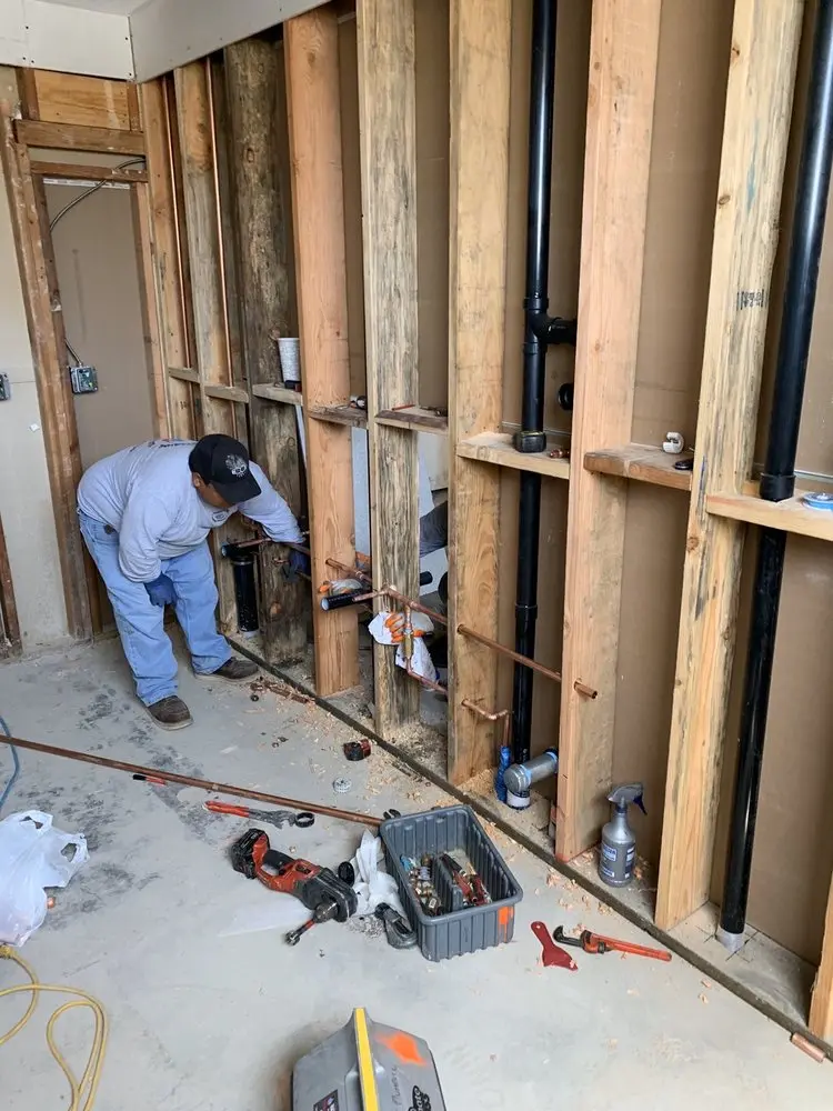 Commercial rough-in plumbing for Water Heater Replacement in Heritage District